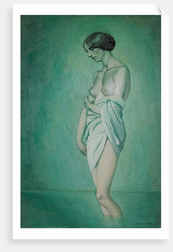 Bather in profile, effect of green and pink, 1918 by Felix Edouard Vallotton
