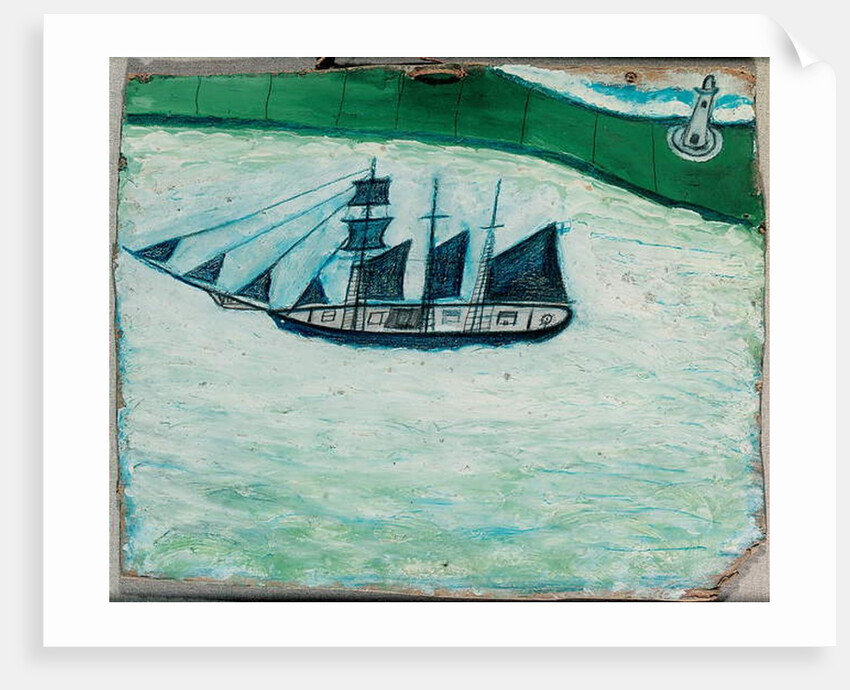 Ship and lighthouse, c.1925 by Alfred Wallis