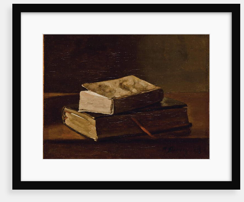 Still life with two books, 1858 by Francois Bonvin
