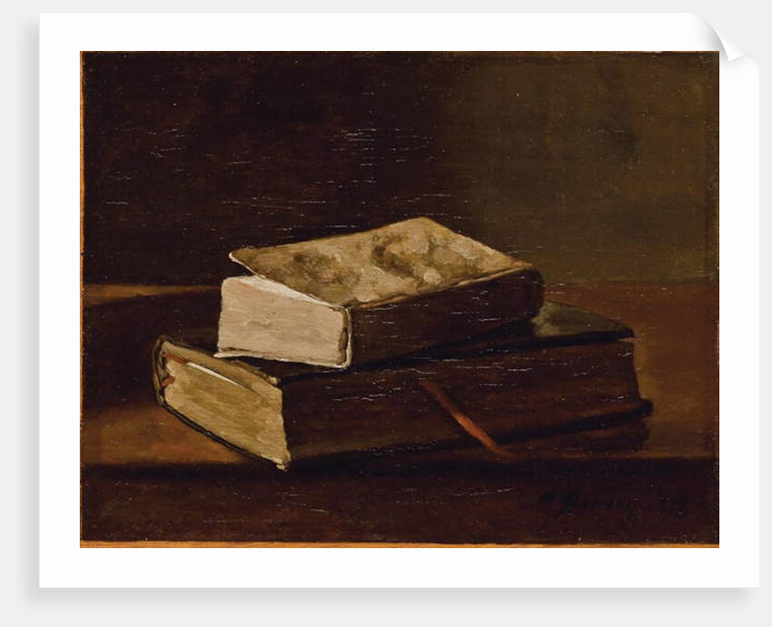 Still life with two books, 1858 by Francois Bonvin