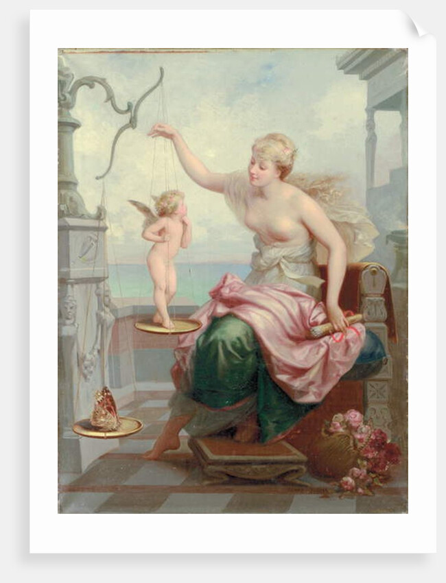 Weighing Cupid Against a Butterfly by Henri Pierre Picou