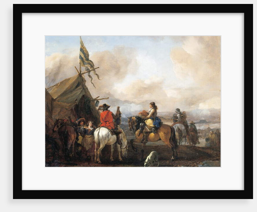 A military encampment with cavaliers by Philips Wouwermans or Wouwerman