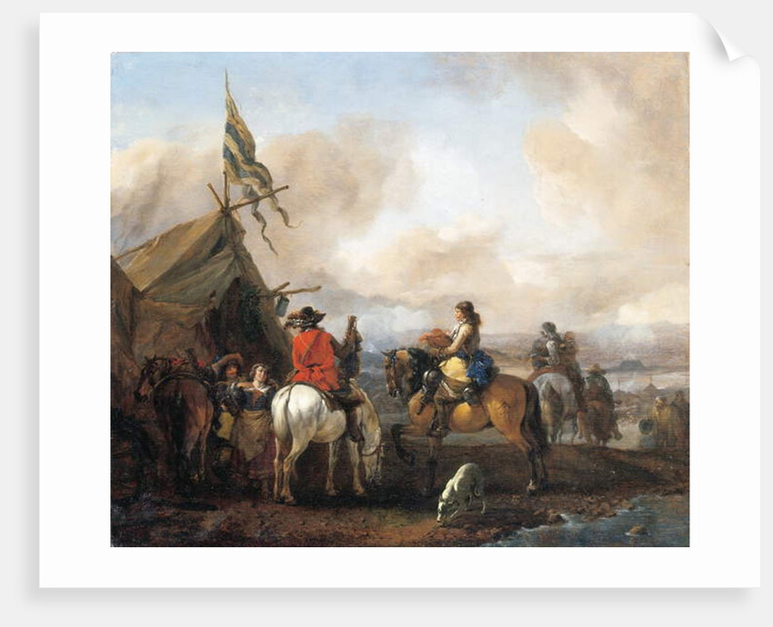 A military encampment with cavaliers by Philips Wouwermans or Wouwerman