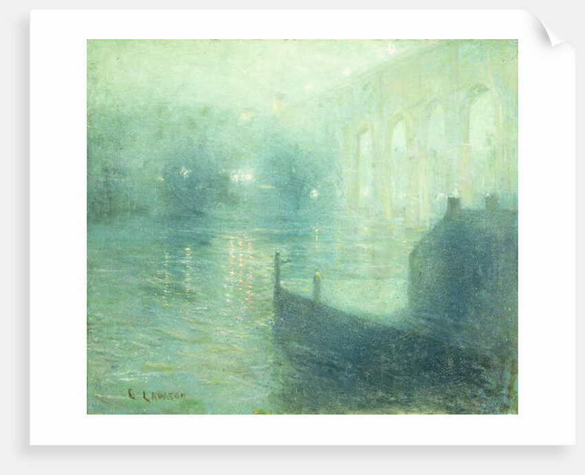 Harlem River at Night by Ernest Lawson