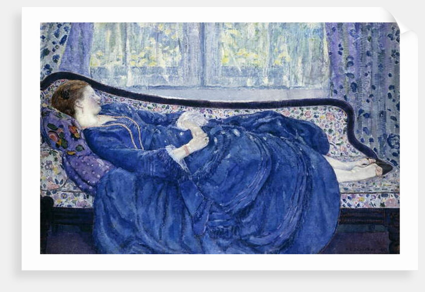 Girl in Blue, 1917 by Frederick Carl Frieseke