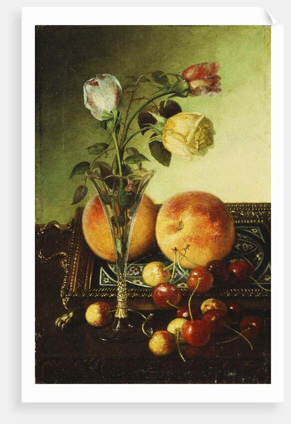 Roses, Peaches and Cherries, 1891 by Robert Spear Dunning