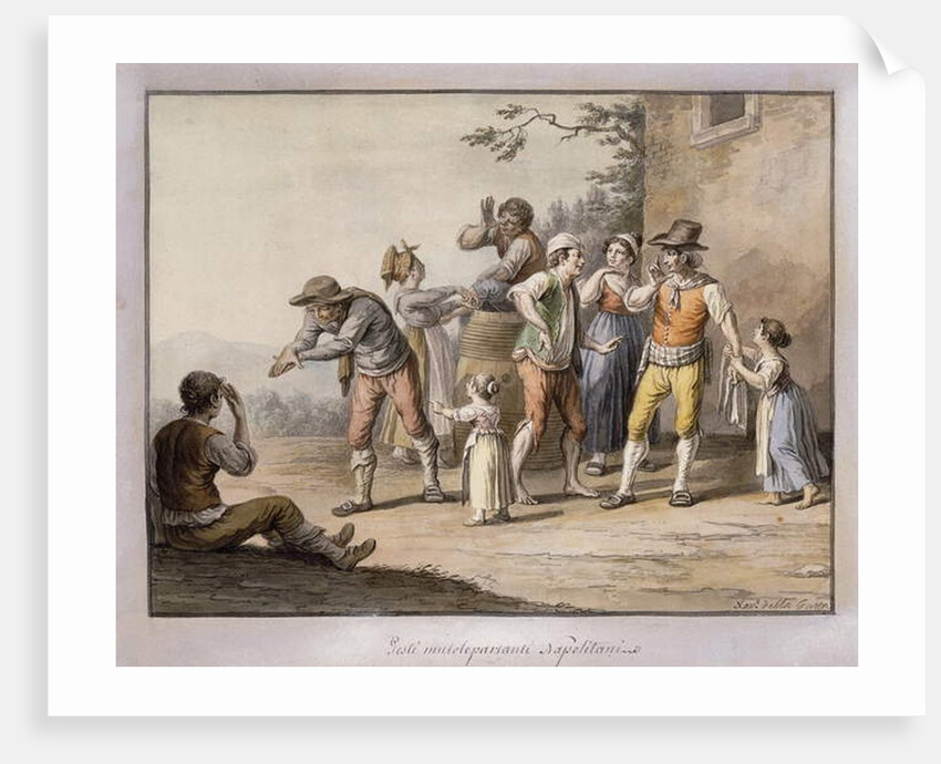 Neopolitans gesturing to a Deaf Mute Person; Gesti Mutoloparlanti Napolitani, 1815 by Saviero Xavier della Gatta