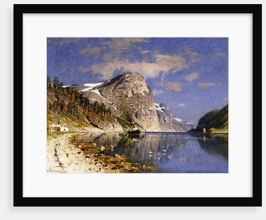 A Steamer in the Sognefjord by Adelsteen Normann