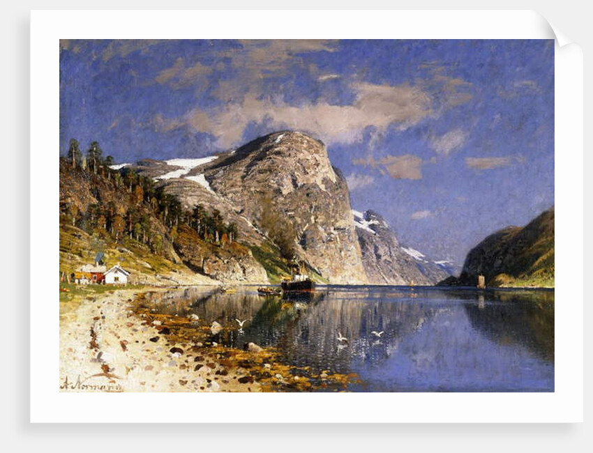 A Steamer in the Sognefjord by Adelsteen Normann