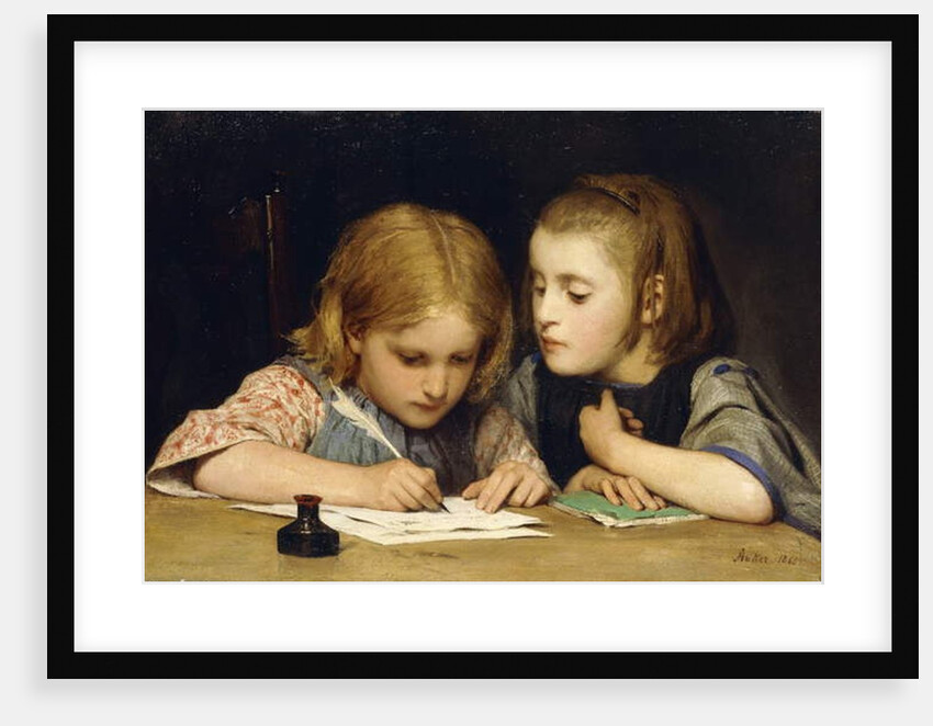 The Lesson; Der Schreibunterricht, 1865 by Albert Anker