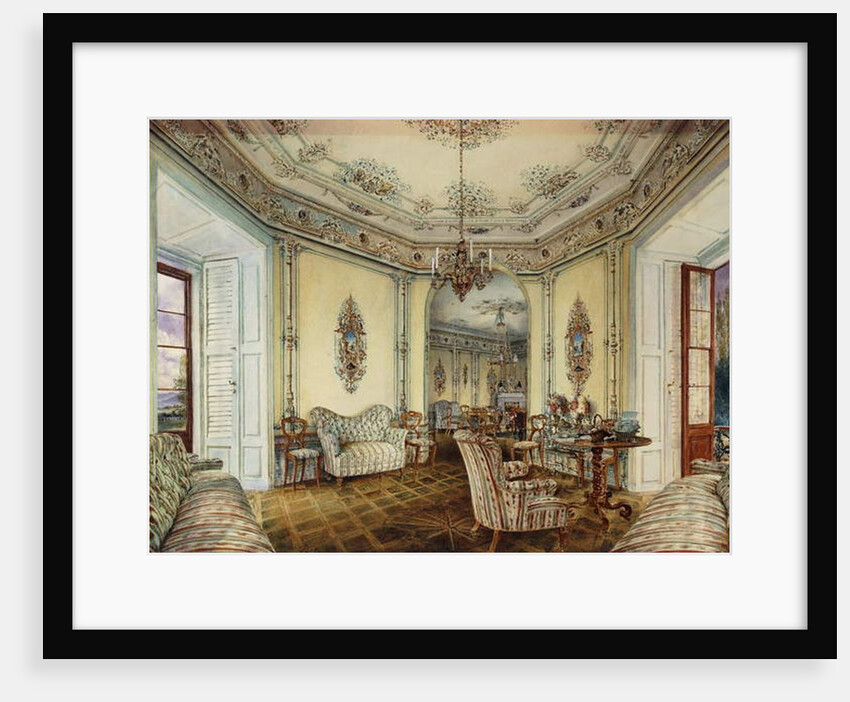 Interior view of the Salon of a Castle in Obertwaltersdorf by Rudolph von Alt