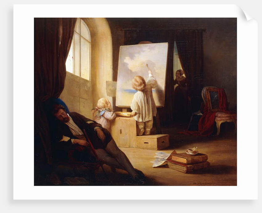 The Sleeping Painter by Josef Danhauser