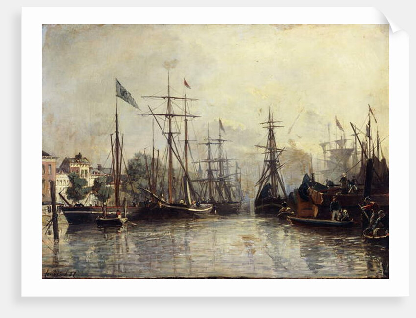 Rotterdam Harbour, 1857 by Johan-Barthold Jongkind