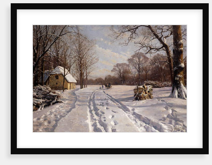 A Sleigh Ride through a Winter Landscape, 1915 by Peder Monsted