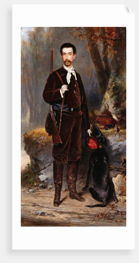 A Huntsman with a Dog, 1876 by Charles Edouard Boutibonne