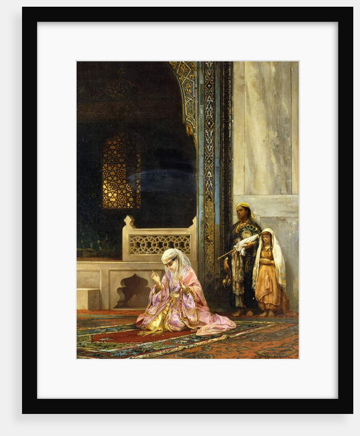 A Turkish Lady Praying in the Green Mosque, Bursa, 1878 by Stanislaus von Chlebowski