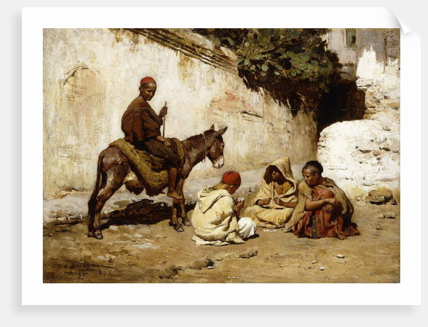 Arab Children playing Cards, 1873 by Frederick Arthur Bridgman