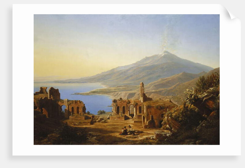 Teatro Greco, Taormina, with Etna beyond, 1852 by Karl Robert Kummer