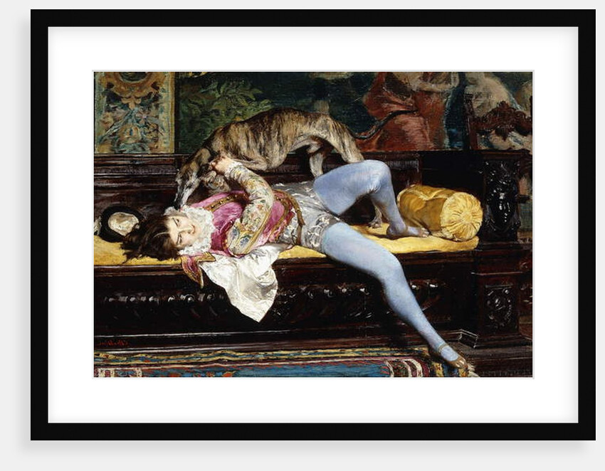 A Young Page, Playing with a Greyhound by Giovanni Boldini