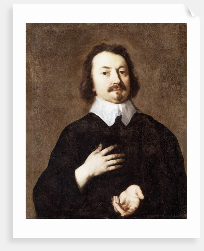 Portrait of a Gentleman, half-length, in black with a white collar by Peter Lely