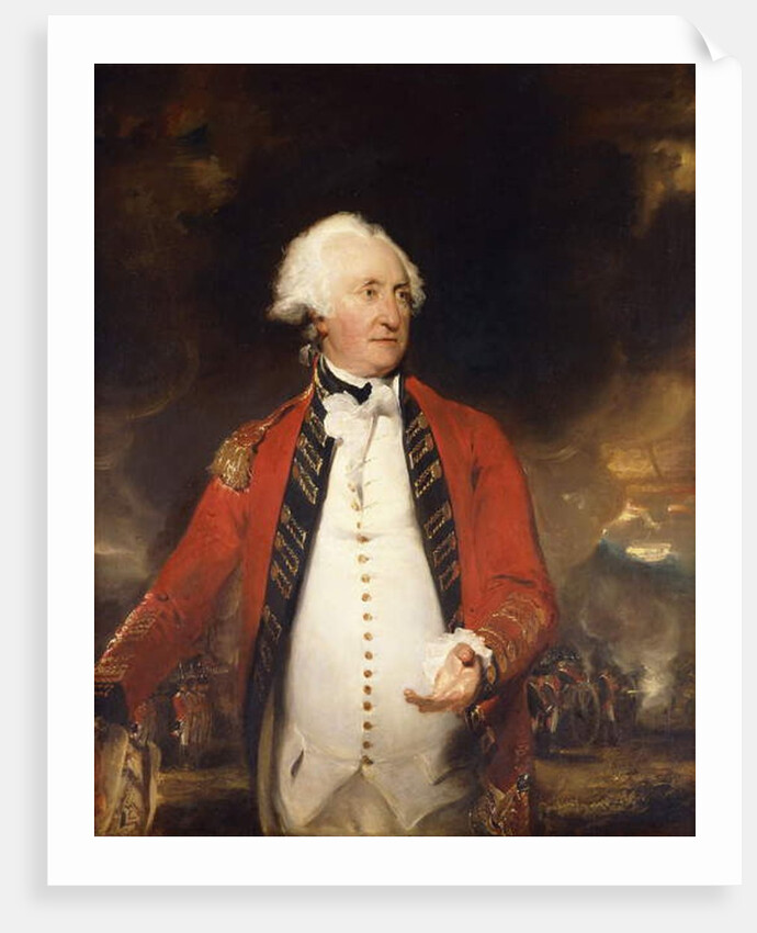 Portrait of General James Pattison three-quarter-length, in Military Uniform, Holding a Document, a Battle in Progress Beyond by Thomas Lawrence