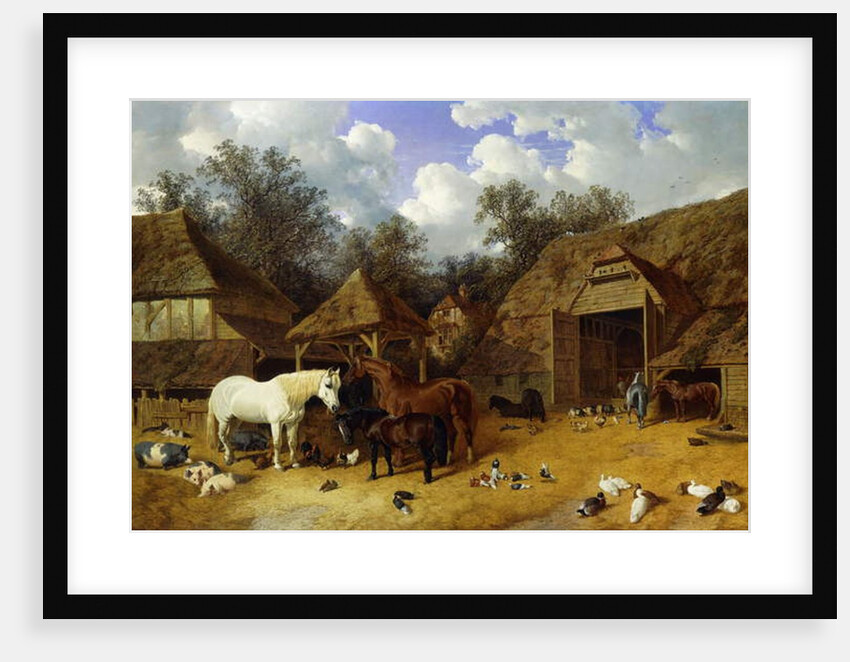 The Artist's Farmyard at Meopham, Kent, with Horses, Shetland Ponies, Pigs, Ducks, Pigeons and Chickens, 1857 by John Frederick Herring Snr