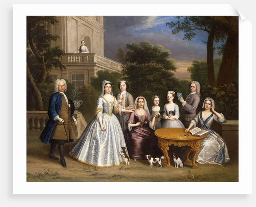 Group Portrait of a Family, in the Grounds of a Country House by Benjamin Ferrers