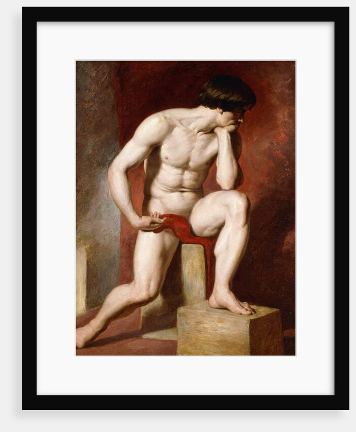 A Male Nude, seated full-length by William Etty