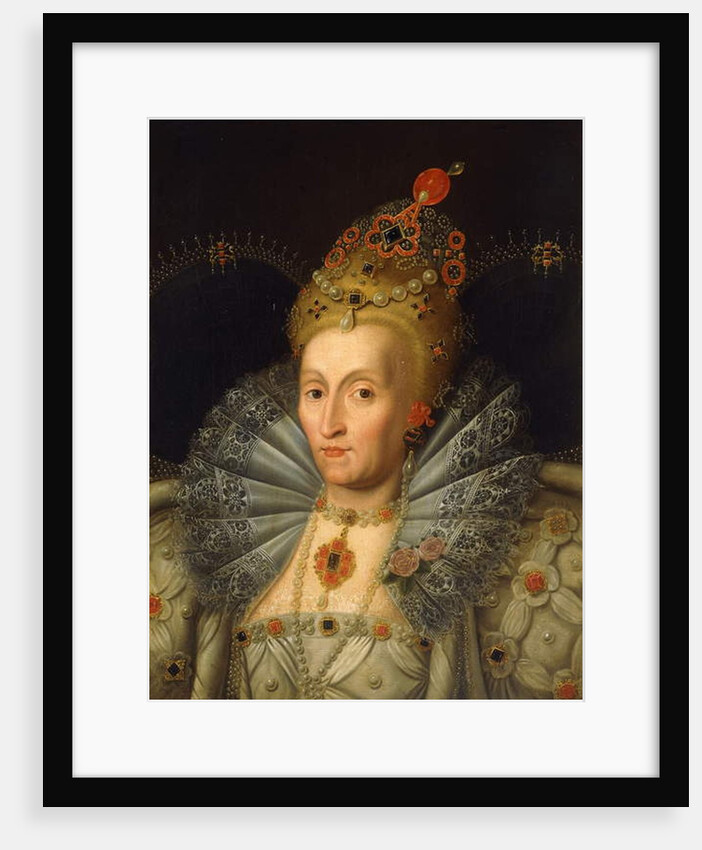 Portrait of Queen Elizabeth I, bust length by Marcus the Younger Gheeraerts