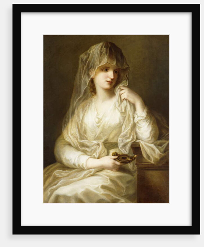 Tuccia, the Vestial Virgin, three quarter length, holding a lamp by Angelica Kauffman