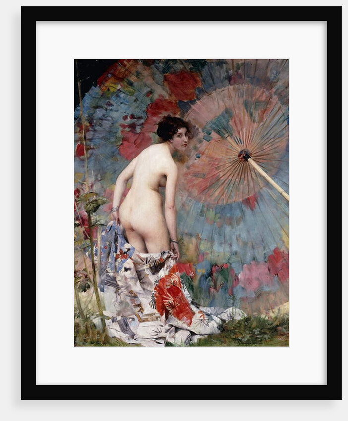 Young Woman and Parasol; Jeune Femme au Parasol by Aime Nicolas Morot