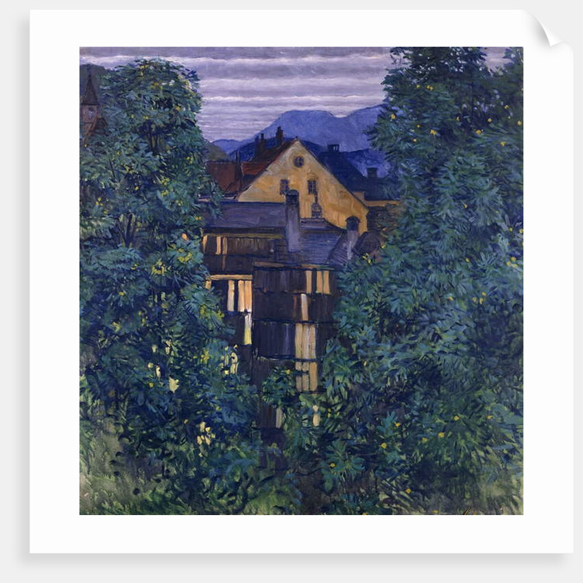 Overview of Payerbach, in the background the Rax; Durchblick durch Payerbach,im Hintergrund die Rax, c.1912-1913 by Koloman Moser