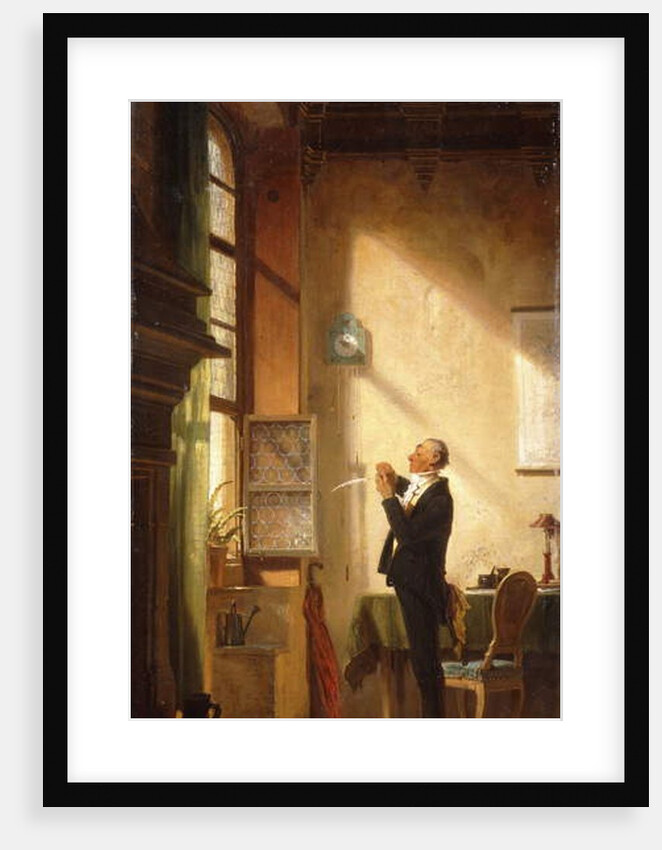 A Writer Sharpening his Quill; Der Schreiber, eine Feder schneidend by Carl Spitzweg
