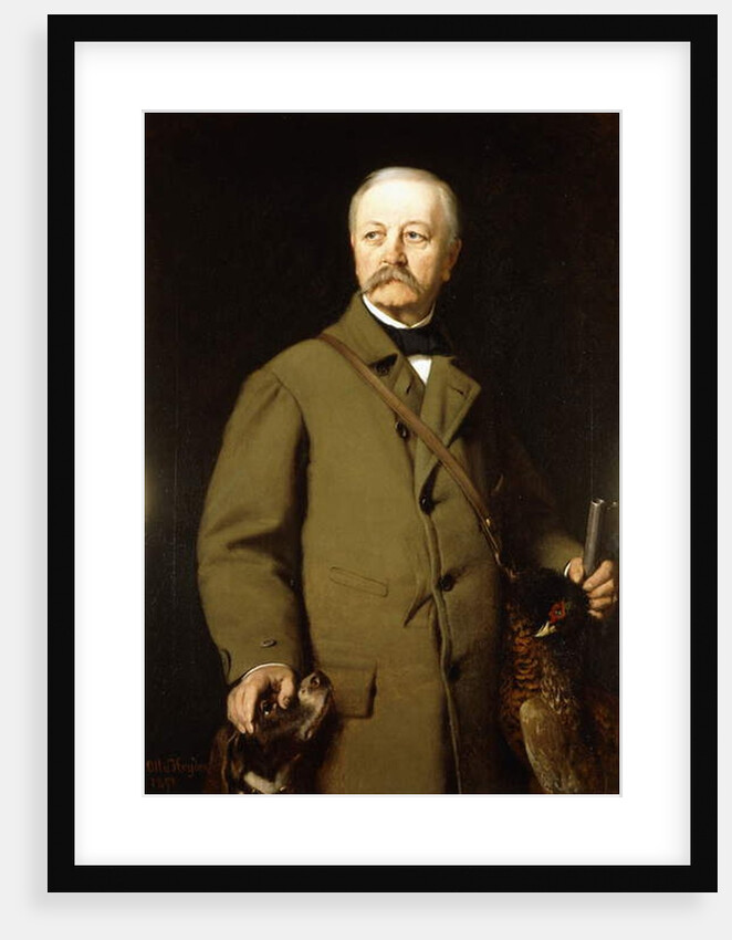 Portrait of Otto von Bismarck in Hunting Clothes with his Dog and a Dead Pheasant, 1897 by Otto Johann Heinrich Heyden