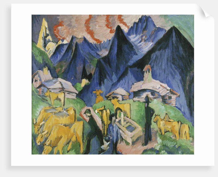 Alpleben, Triptych; Alpleben, Triptychon, 1918 by Ernst Ludwig Kirchner