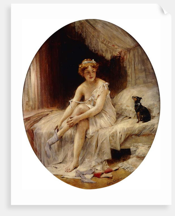 Little Woman putting on her stockings, 19th century by Leon Francois Comerre