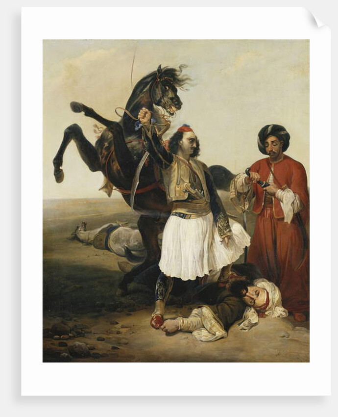 The Giaour, Conqueror of Hassan; Le Giaour, Vainqueur d'Hassan by Emile Jean Horace Vernet