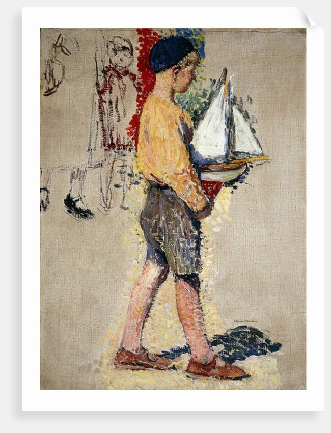 Boy with Boat; Garcon avec Bateau by Henri Jean Guillaume Martin