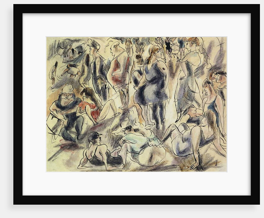 American Beach; Plage American, c.1917 by Jules Pascin