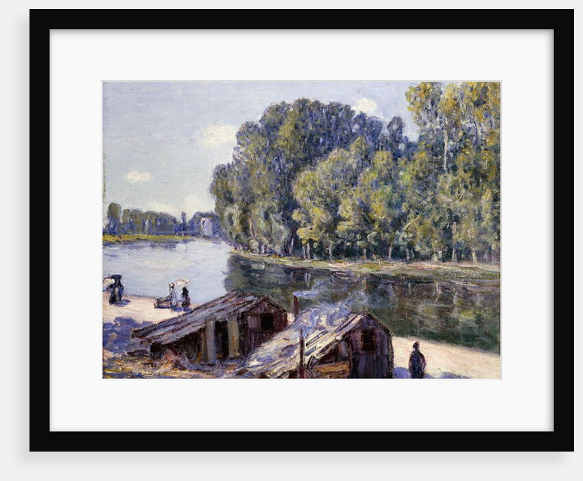 Huts on the Edge of the Canal du Loing with Sun Shining; Cabanes au Bord du Canal du Loing-effet de Soleil, 1896 by Alfred Sisley