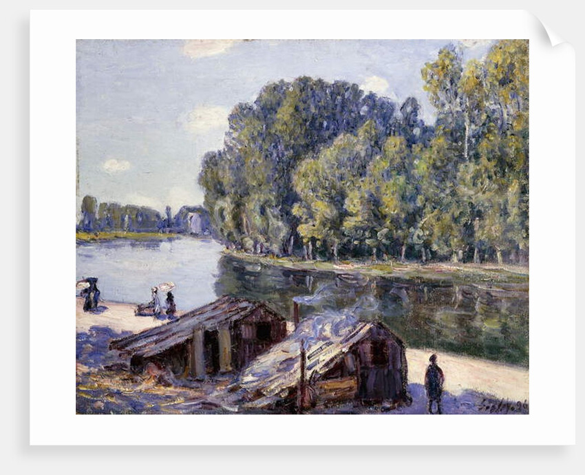 Huts on the Edge of the Canal du Loing with Sun Shining; Cabanes au Bord du Canal du Loing-effet de Soleil, 1896 by Alfred Sisley
