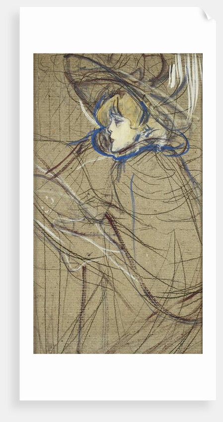 Profile of Woman: Jane Avril; Profil de Femme: Jane Avril, 1893 by Henri de Toulouse-Lautrec