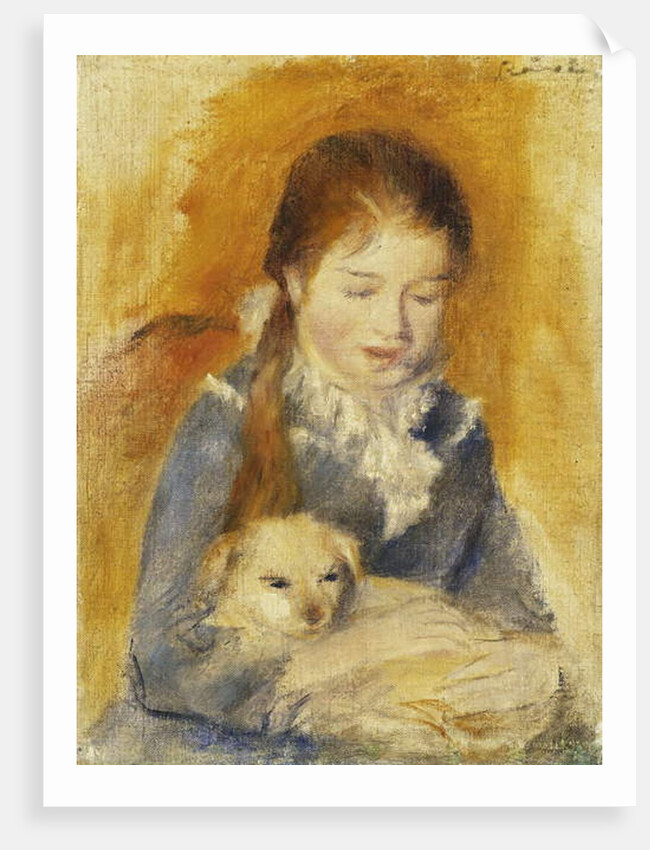 Pierre-Auguste Renoir 【子犬を抱く少女】 Girl with a Dog (c.1875