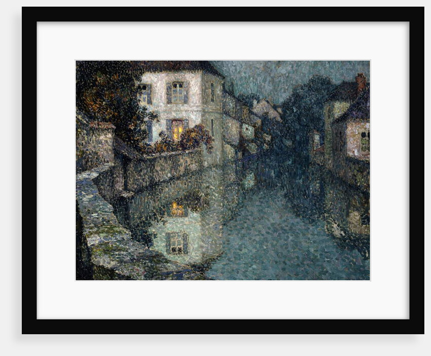 Houses on the Canal, Nemours; Maisons sur le Canal, Nemours, by Henri Eugene Augustin Le Sidaner