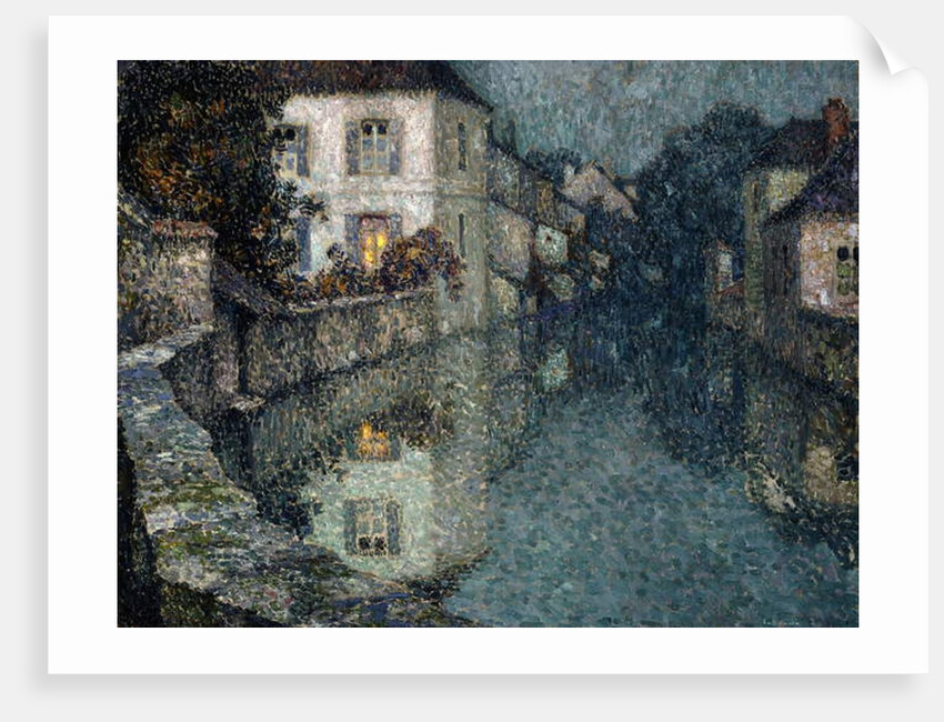 Houses on the Canal, Nemours; Maisons sur le Canal, Nemours, by Henri Eugene Augustin Le Sidaner