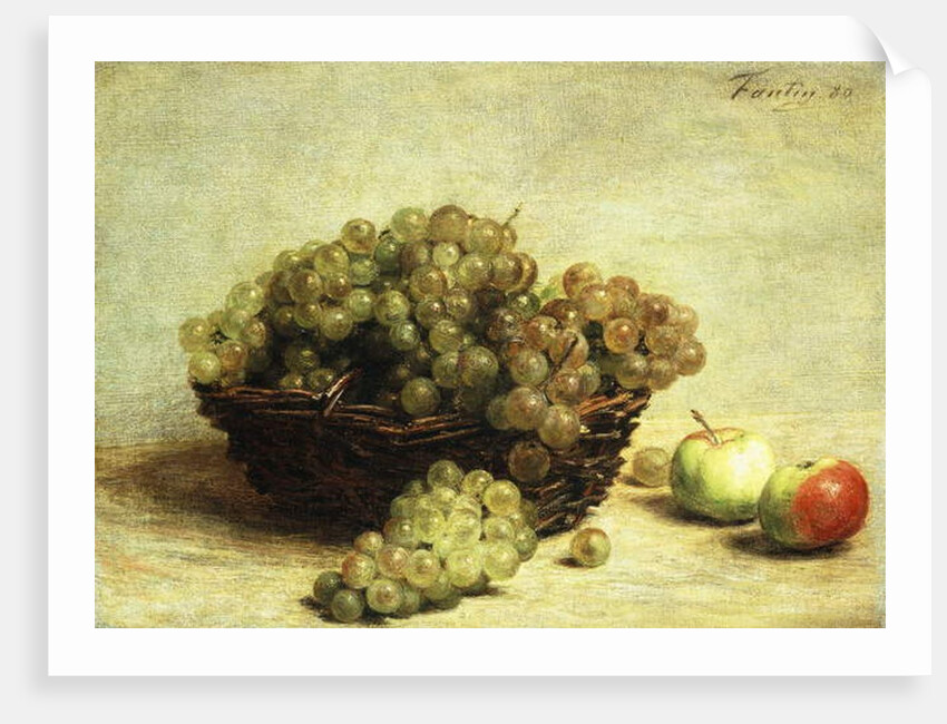 Still-life, Raisins and Apples in a Basket by Ignace Henri Jean Fantin-Latour