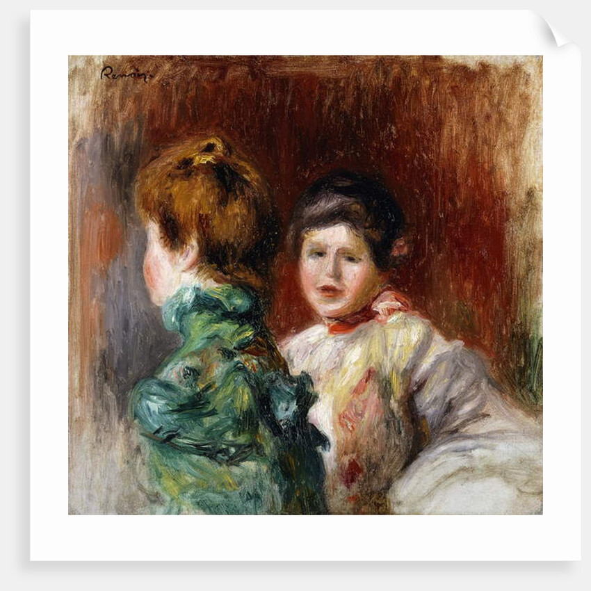 A Sketch of the Heads of Two Women; Esquisse, Deux Tetes de Femmes, 1895 by Pierre Auguste Renoir