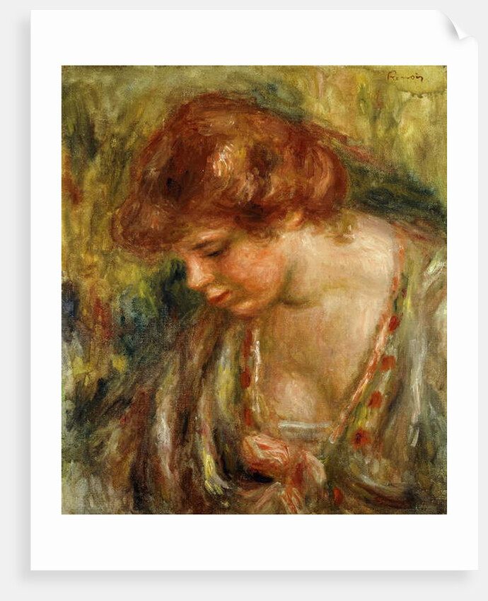 Profile of Andree with Head Bowed; Profil d'Andree Penchee, c.1917 by Pierre Auguste Renoir