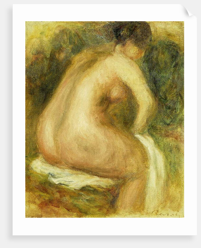 Nude Woman Bathing; Femme Nue Assise, 1910 by Pierre Auguste Renoir