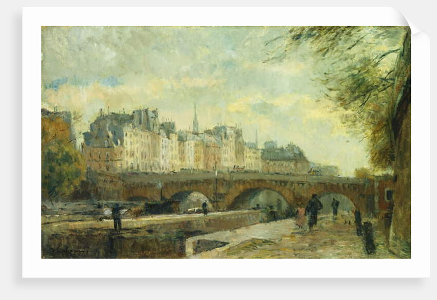 The New Bridge of the City; Le Pont Neuf de la Cite by Albert-Charles Lebourg